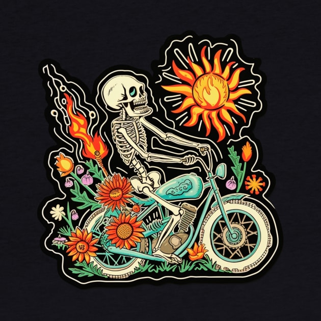 skeleton riding motobike by BDXTNG